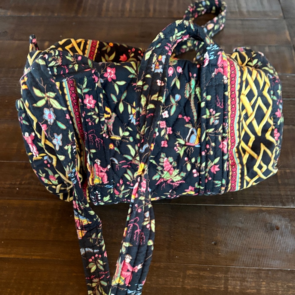 Vera Bradley Black and Yellow Floral Shoulder Bag